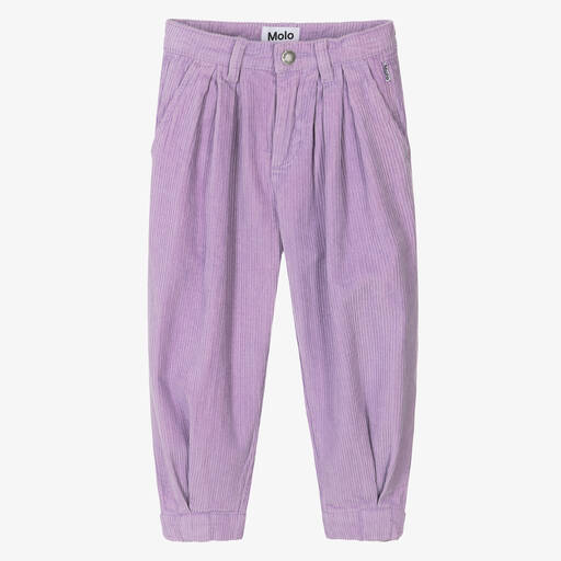 Molo-Girls Lilac Cotton Corduroy Trousers | Childrensalon Outlet