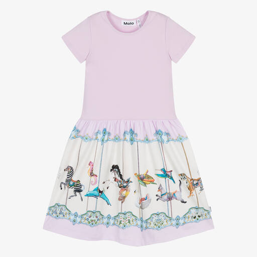 Molo-Girls Lilac Purple Organic Cotton Dress | Childrensalon Outlet