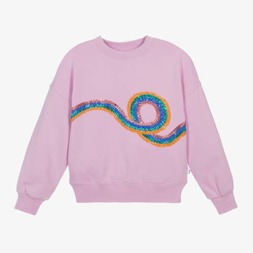 Molo-Girls Lilac Sequin Swirl Jumper | Childrensalon Outlet