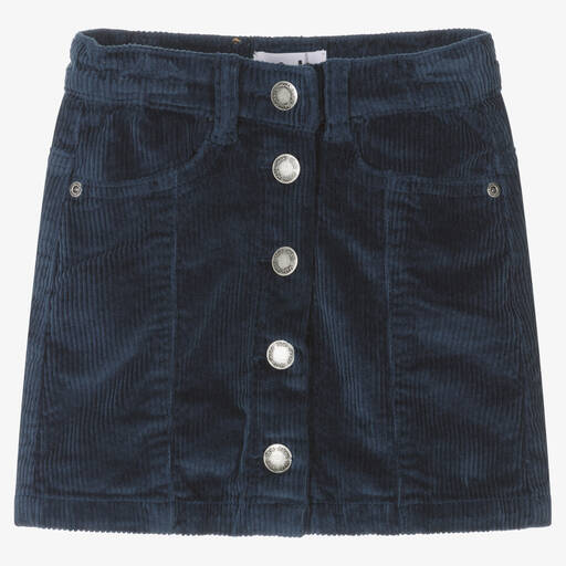 Molo-Girls Navy Blue Corduroy Skirt | Childrensalon Outlet