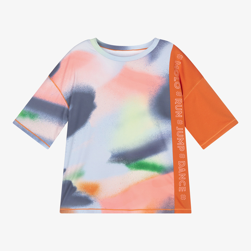 Molo-Girls Orange & Blue Sports Top | Childrensalon Outlet