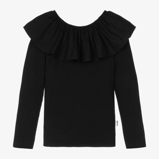 Molo-Girls Organic Cotton Ruffle Top | Childrensalon Outlet