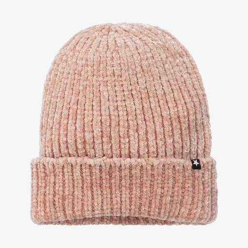 Molo-Girls Pink Chenille Knit Beanie Hat | Childrensalon Outlet
