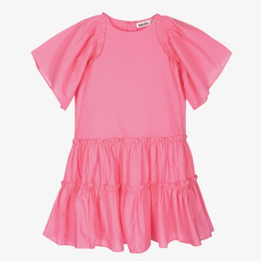 Molo-Girls Pink Cotton Dress | Childrensalon Outlet