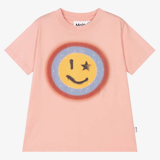 Molo-Girls Pink Cotton T-Shirt | Childrensalon Outlet