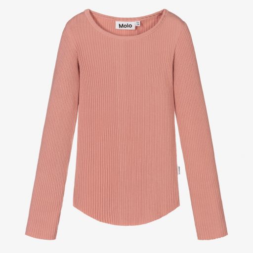 Molo-Girls Pink Cotton Top | Childrensalon Outlet