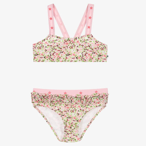 Molo-Girls Pink Floral Bikini (UPF50+) | Childrensalon Outlet