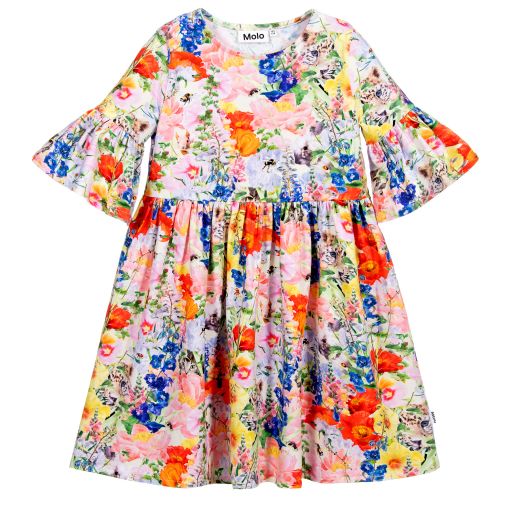 Molo-Girls Pink Floral Dress | Childrensalon Outlet