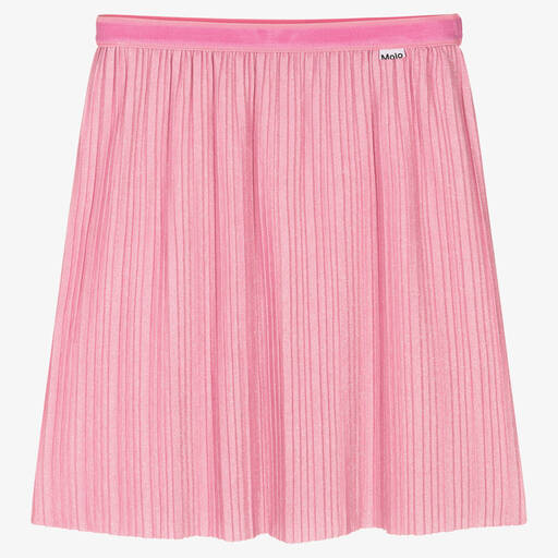 Molo-Girls Pink Glitter Pleated Skirt | Childrensalon Outlet