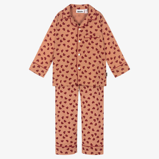 Molo-Girls Pink Heart Print Pyjamas | Childrensalon Outlet