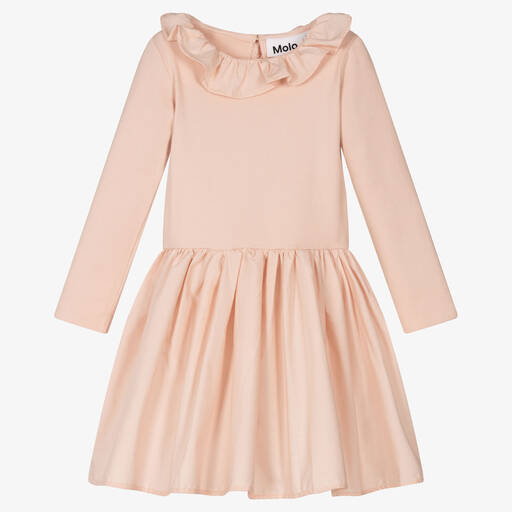 Molo-Girls Pink Organic Cotton Dress | Childrensalon Outlet