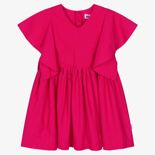 Molo-Girls Pink Organic Cotton Dress | Childrensalon Outlet
