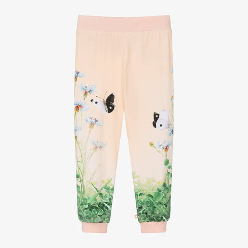 Molo-Girls Pink Organic Cotton Joggers | Childrensalon Outlet