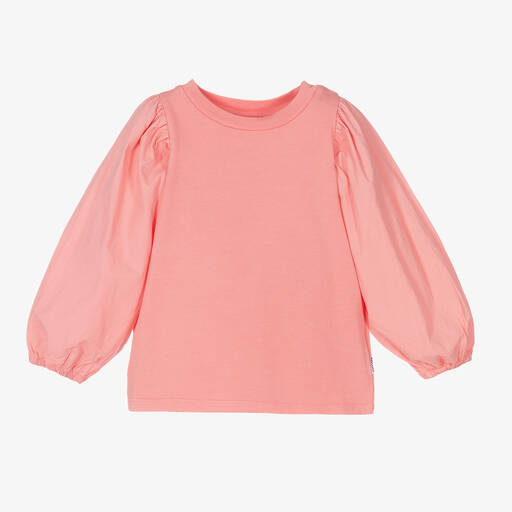 Molo-Girls Pink Organic Cotton Top | Childrensalon Outlet