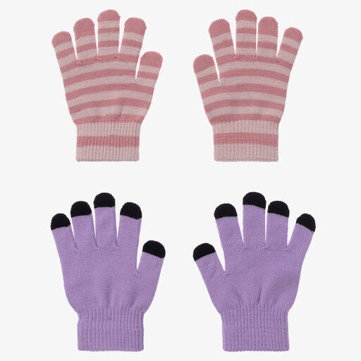 Molo-Girls Pink & Purple Knit Gloves (2 Pack) | Childrensalon Outlet