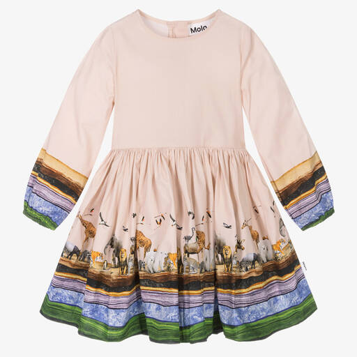 Molo-Girls Pink Savannah Striped Dress | Childrensalon Outlet
