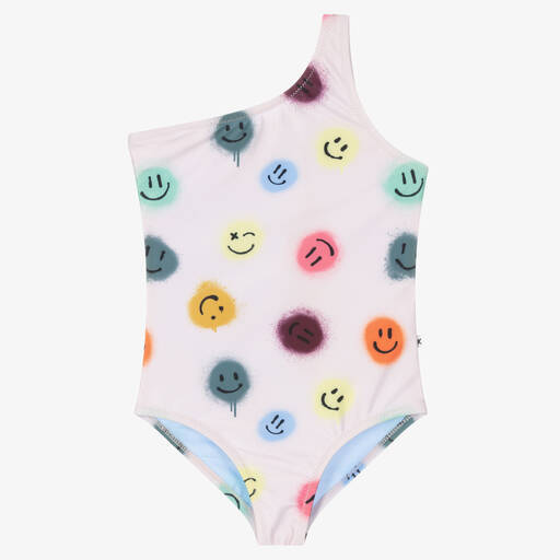 Molo-Girls Pink Smile Swimsuit (UPF50+) | Childrensalon Outlet