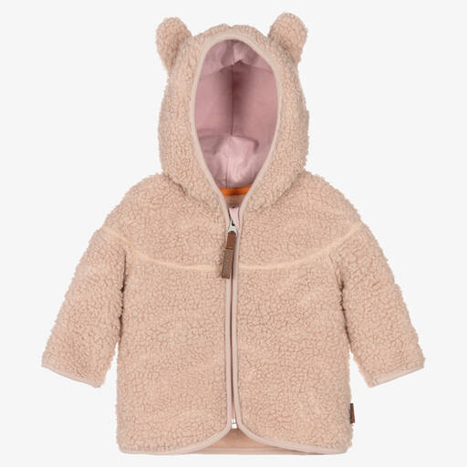 Molo-Girls Pink Teddy Fleece Jacket  | Childrensalon Outlet