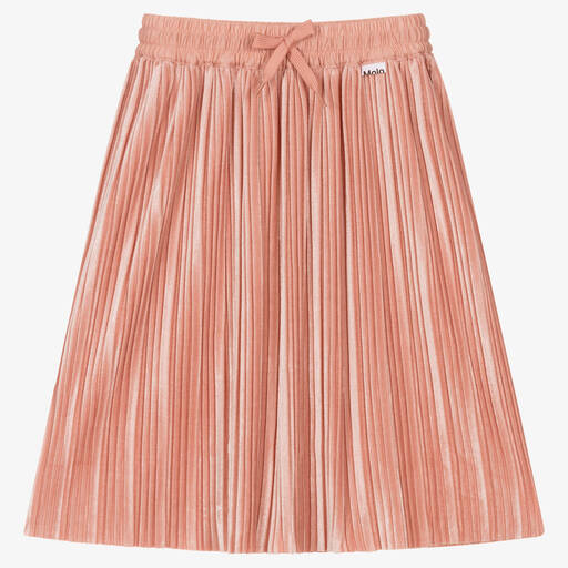 Molo-Girls Pink Velour Skirt | Childrensalon Outlet