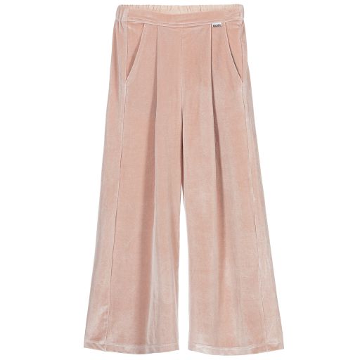 Molo-Girls Pink Velour Trousers | Childrensalon Outlet