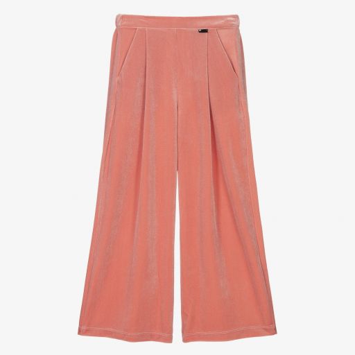 Molo-Girls Pink Velour Trousers | Childrensalon Outlet