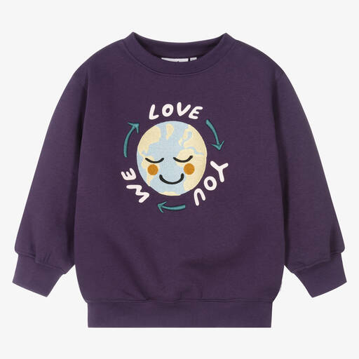 Molo-Girls Purple Cotton Sweatshirt | Childrensalon Outlet