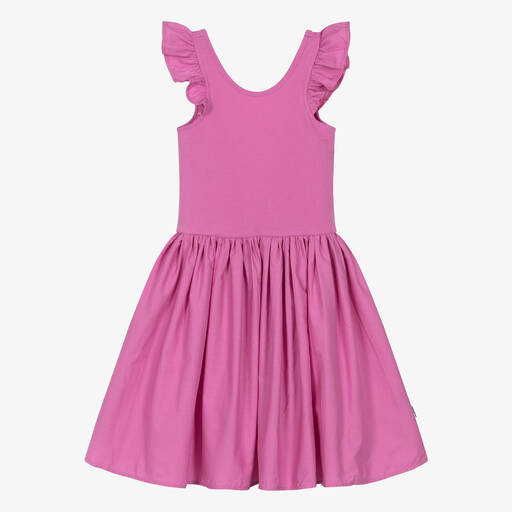 Molo-Girls Purple Organic Cotton Dress | Childrensalon Outlet