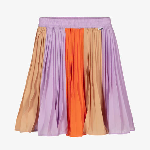Molo-تنورة كريب بكسرات لون بنفسجي وبرتقالي وبيج | Childrensalon Outlet