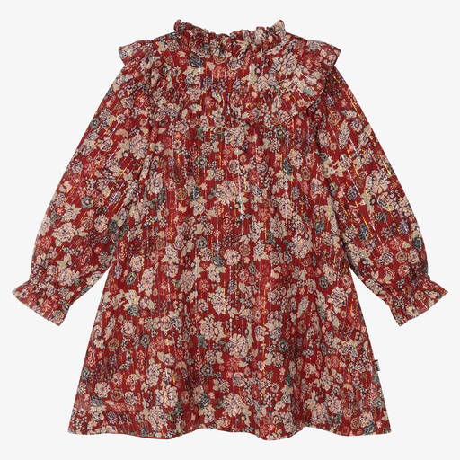 Molo-Girls Red Floral Dress | Childrensalon Outlet