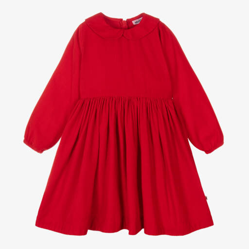 Molo-Girls Red Organic Cotton Frock | Childrensalon Outlet