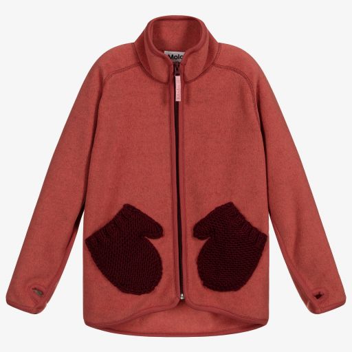 Molo-Girls Red Zip-Up Fleece | Childrensalon Outlet