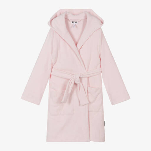 Molo-Girls Soft Pink Hooded Bathrobe | Childrensalon Outlet