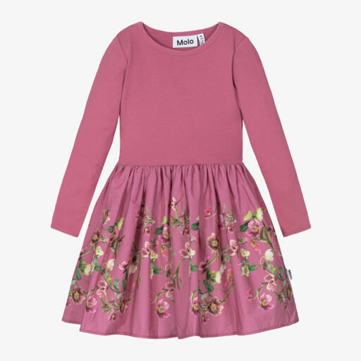 Molo-Girls Wavy Floral Cotton Dress | Childrensalon Outlet