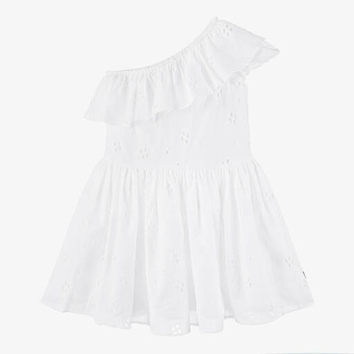 Molo-Girls White Broderie Anglaise Cotton Dress | Childrensalon Outlet