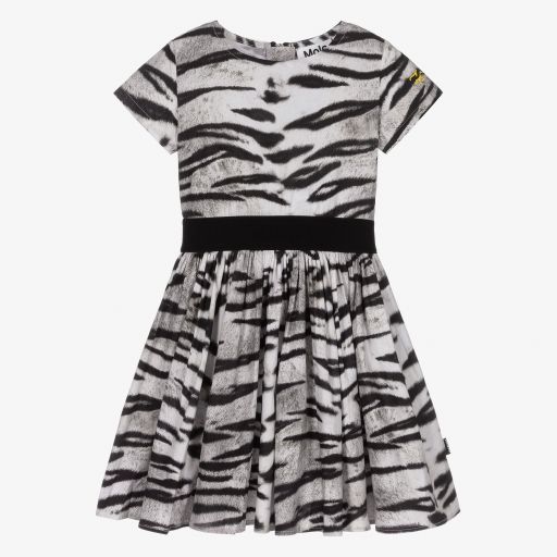 Molo-Белое платье с тигровым принтом для девочек | Childrensalon Outlet