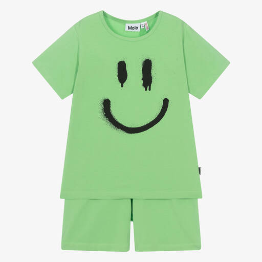Molo-Green Organic Cotton Short Pyjamas  | Childrensalon Outlet