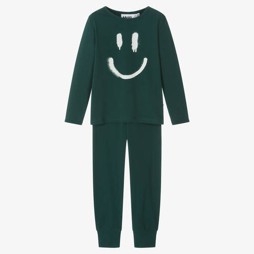 Molo-Green Organic Cotton Smiling Pyjamas | Childrensalon Outlet