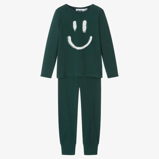 Molo-Green Organic Cotton Smiling Pyjamas | Childrensalon Outlet