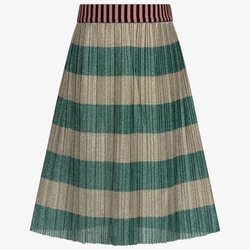Molo-Green & Silver Lurex Skirt | Childrensalon Outlet