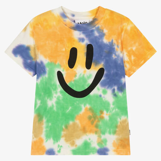 Molo-Green Tie-Dye Cotton T-Shirt | Childrensalon Outlet