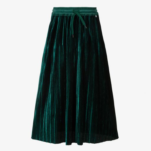 Molo-Green Velour Long Skirt | Childrensalon Outlet