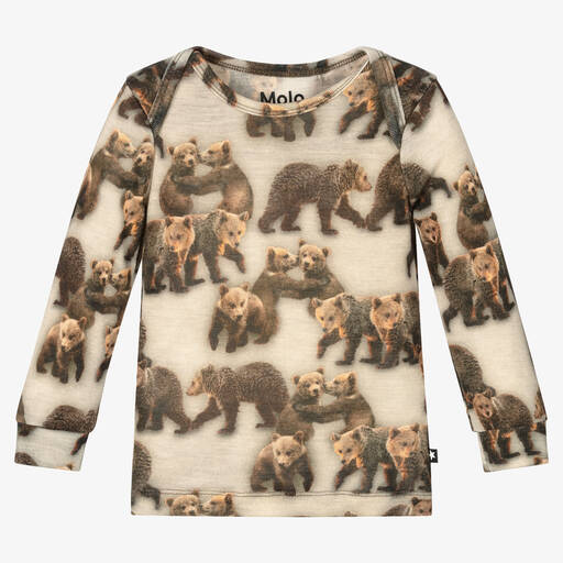 Molo-Green Wool Bear Top | Childrensalon Outlet