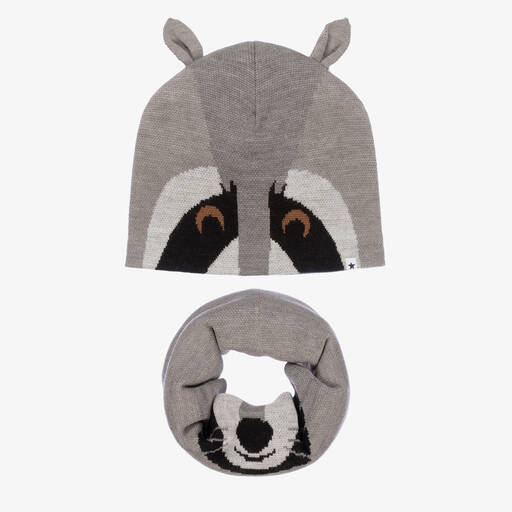 Molo-Grey Hat & Snood Set | Childrensalon Outlet