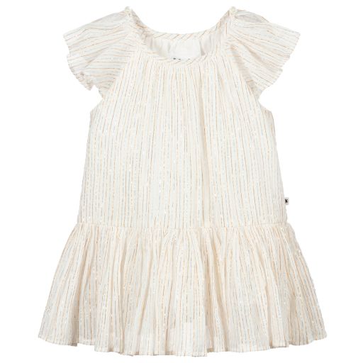 Molo-Кремовое платье с металлическими нитями | Childrensalon Outlet