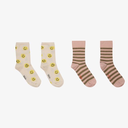Molo-Socken in Elfenbein und Rosa (2er-Pack) | Childrensalon Outlet
