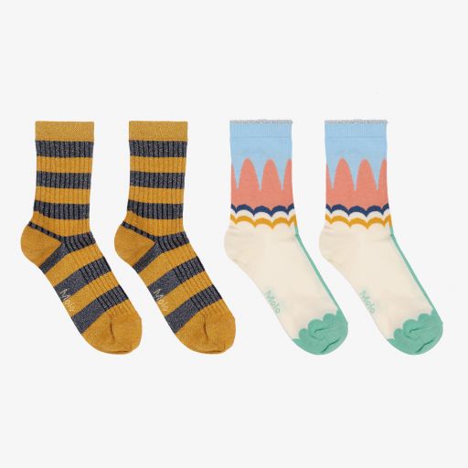 Molo-Ivory & Yellow Socks (2 Pack) | Childrensalon Outlet