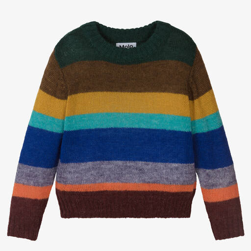 Molo-Multicolour Striped Wool Sweater | Childrensalon Outlet