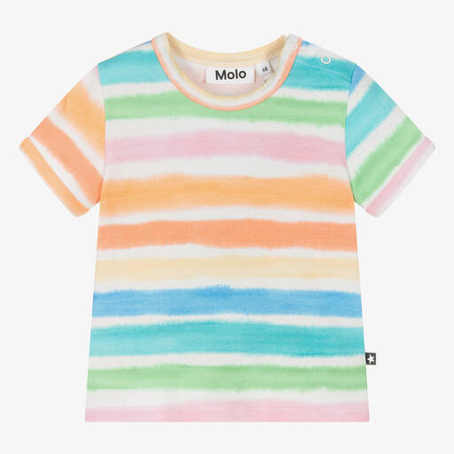 Molo-Orange Cotton Rainbow Baby T-Shirt | Childrensalon Outlet
