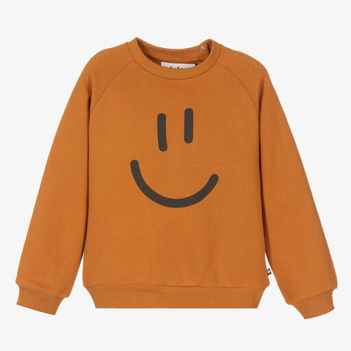 Molo-Оранжевый хлопковый свитшот со смайлом | Childrensalon Outlet