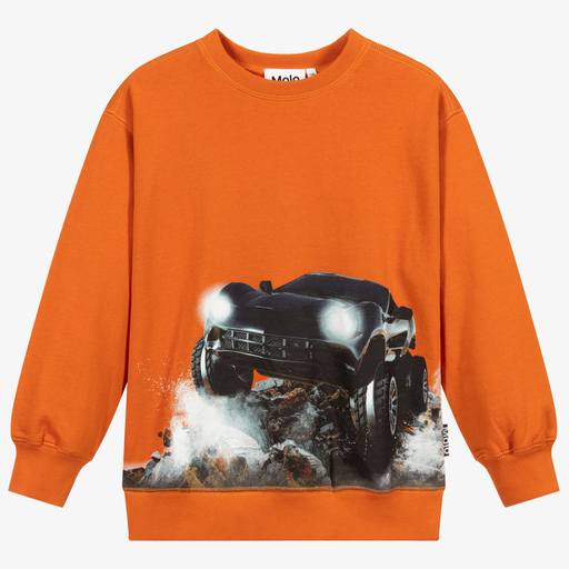 Molo-Organic Cotton Car Sweatshirt | Childrensalon Outlet